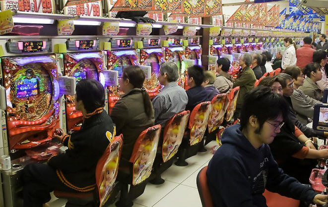 A pachinko parlor in Tokyo.